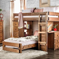Rough Cut Solid Pine Twin/Twin Loft Bed
