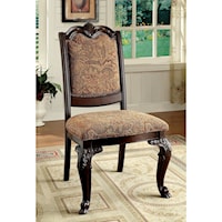 Set of  Traditional 2 Side Chairs with Upholstered Back
