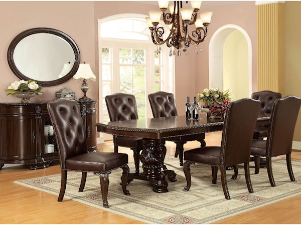 Dining Table Set with Six Chairs