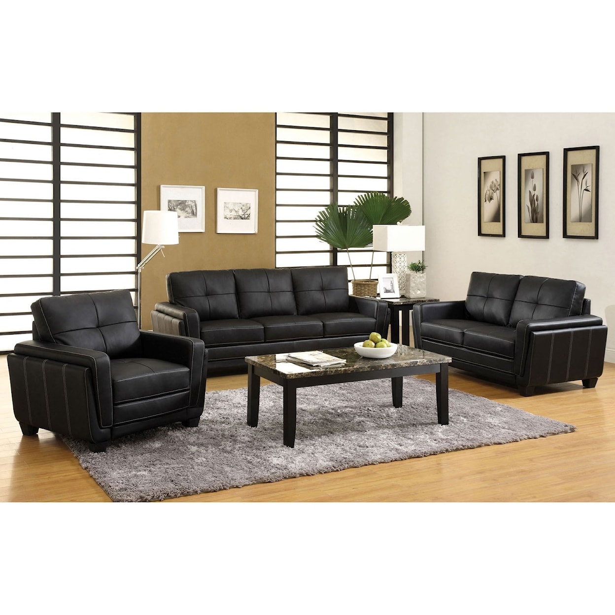 Furniture of America - FOA Blacksburg Sofa + Love Seat + Chair