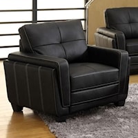Contemporary Faux Leather Tufted Chair