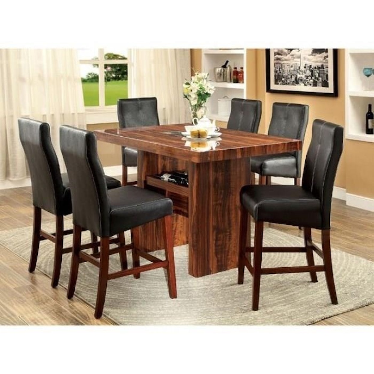 Furniture of America Bonneville II 2 Pack of Counter Height Chairs