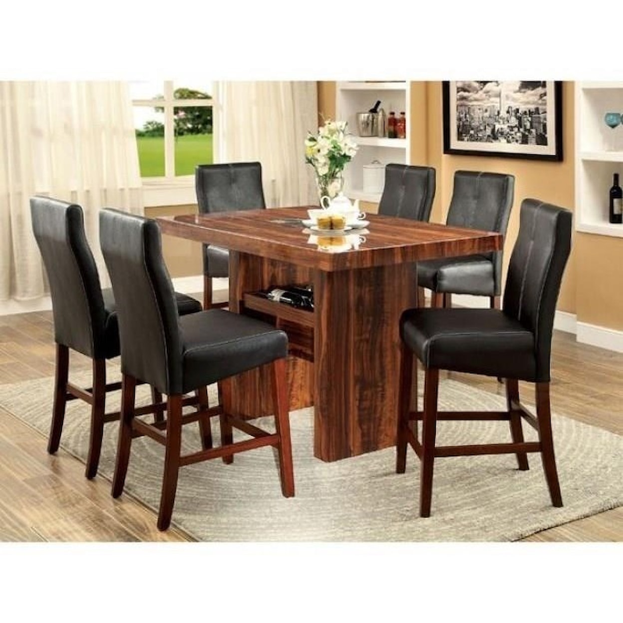 Furniture of America Bonneville II Table and Chair Set