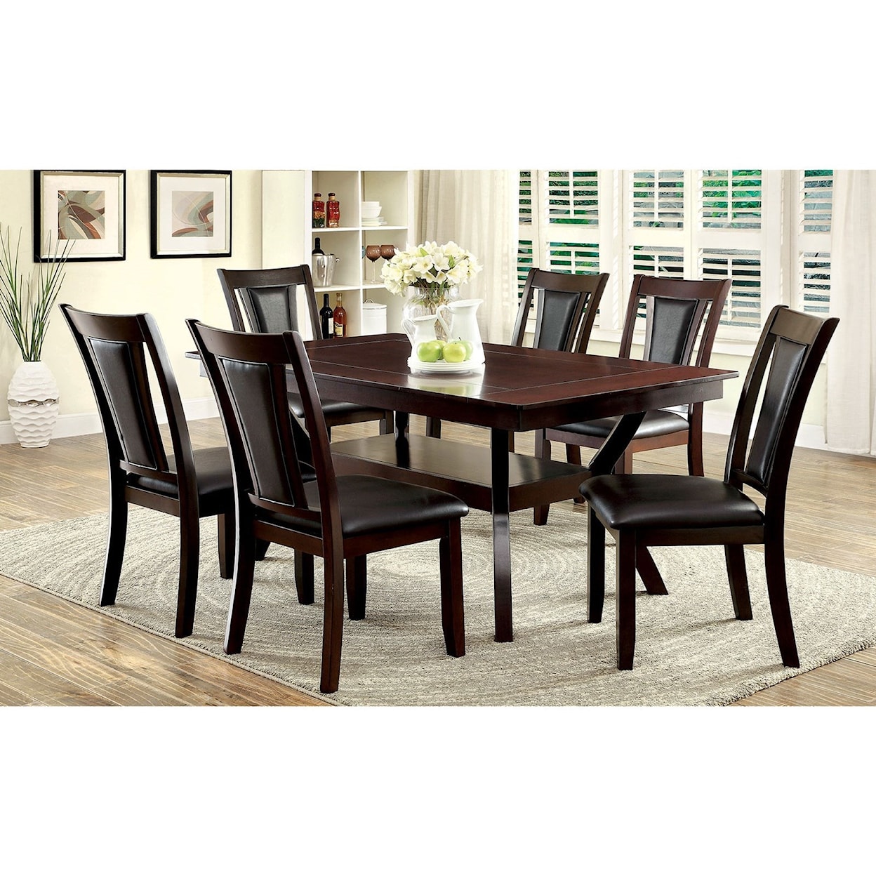 Furniture of America Brent 7 Pc Dining Set