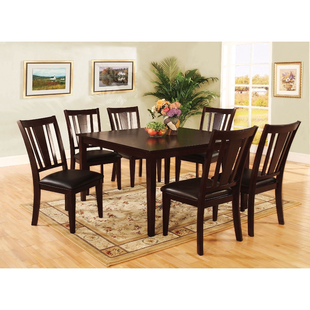 Furniture of America Bridgette I 7 Pc Dining Table Set