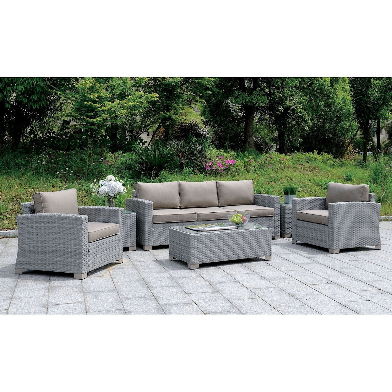 FUSA Brindsmade Outdoor Sofa, Coffee Table, End Tables Set