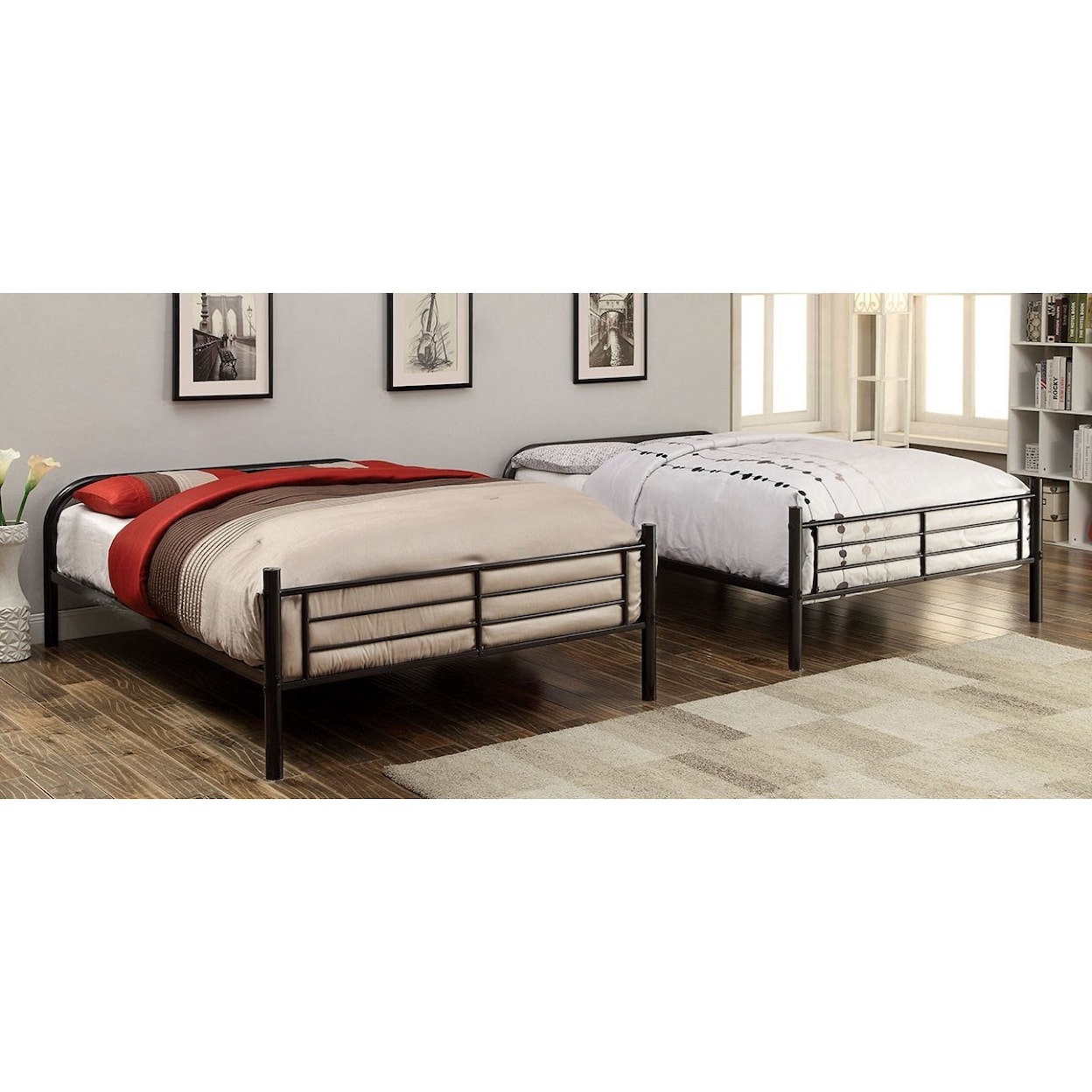 Furniture of America - FOA Brocket Metal Full/Full Bunk Bed