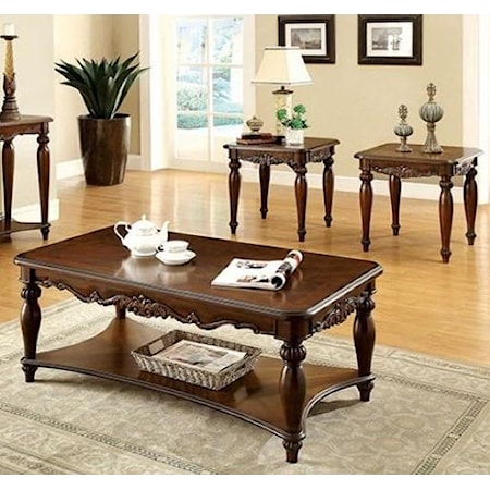 3 Piece Coffee Table and End Tables Set