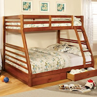 Twin-over-Full Bunk Bed with 2 Drawers 