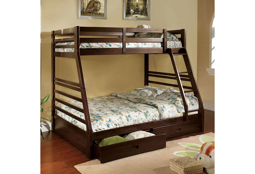 California III Twin-over-Full Bunk Bed with 2 Drawers by Furniture of America at Sam Levitz Furniture