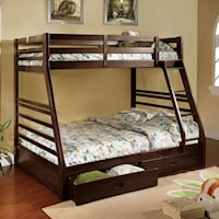 Twin-over-Full Bunk Bed with 2 Drawers 