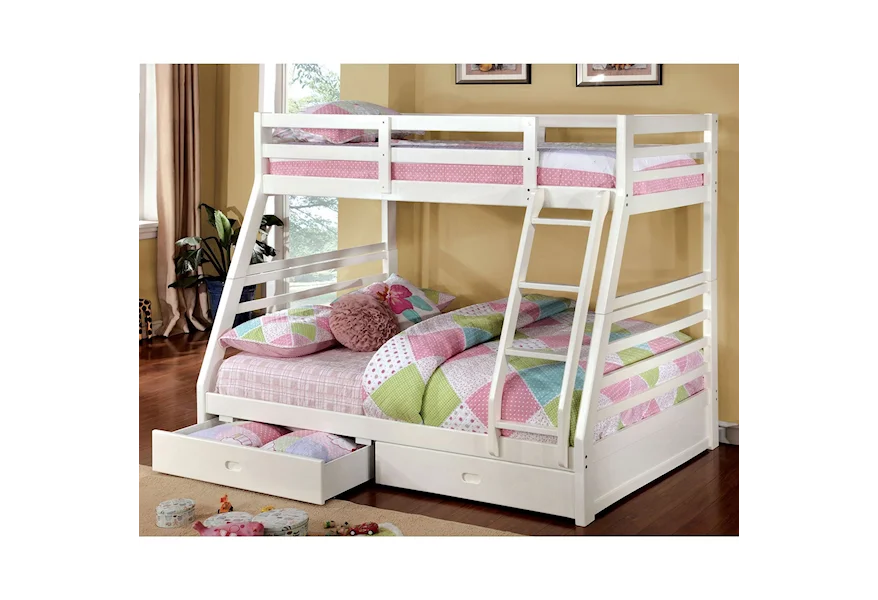 California III Twin-over-Full Bunk Bed with 2 Drawers by Furniture of America at Sam Levitz Furniture