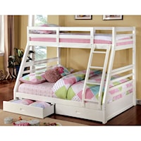 Twin-over-Full Bunk Bed with 2 Drawers 