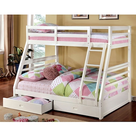 Twin-over-Full Bunk Bed with 2 Drawers