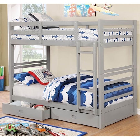 CALIFORNIA III GREY  TWIN/TWIN | BUNKBED WIT