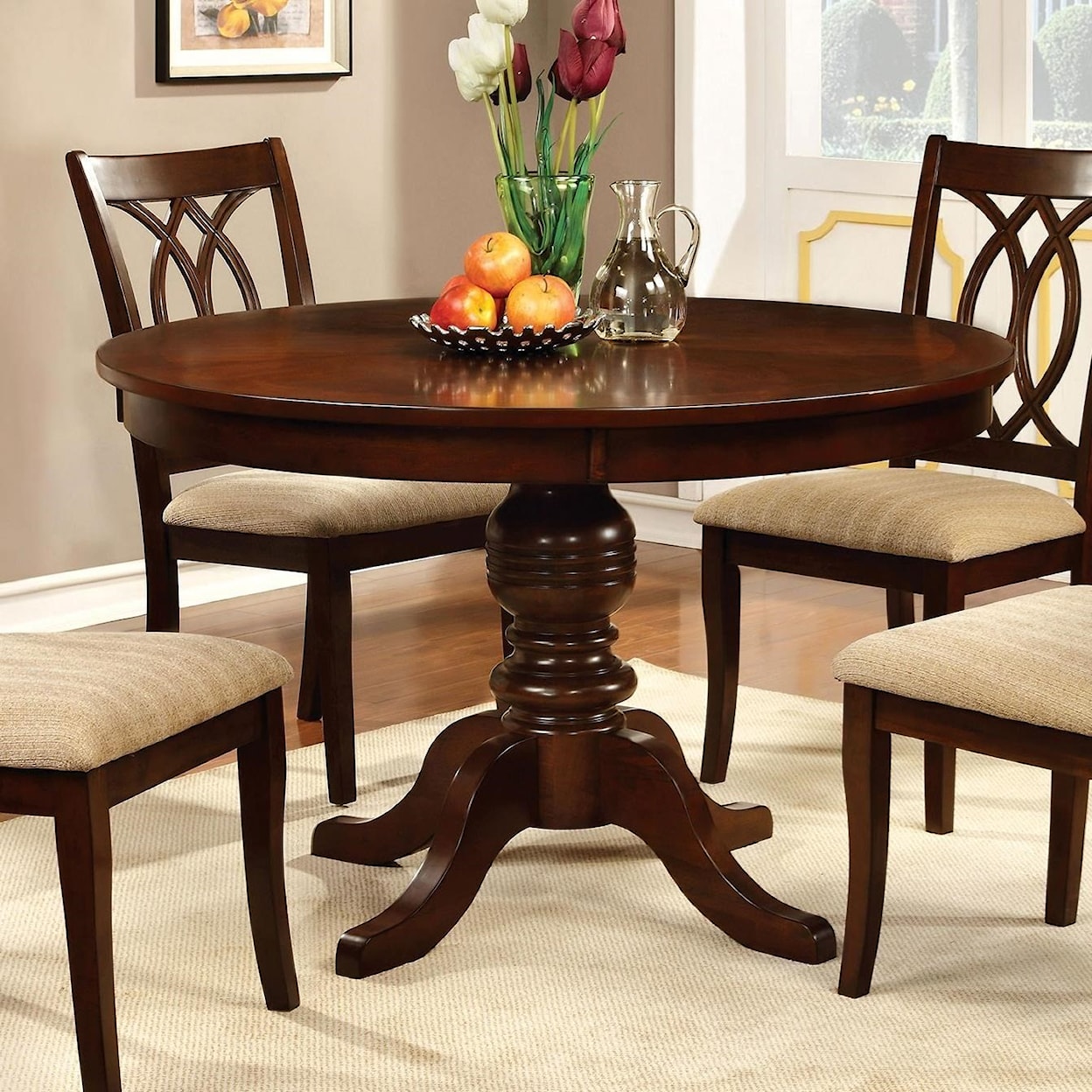 Furniture of America Carlisle1 Round Dining Table