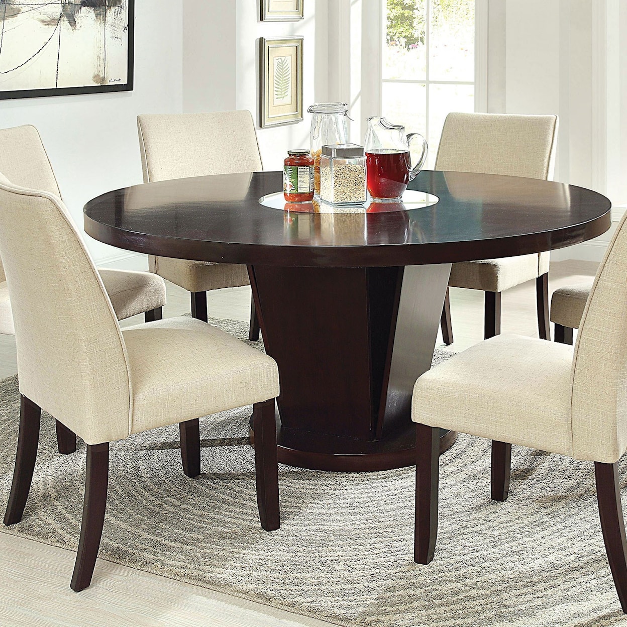 Furniture of America Cimma Round Dining Table