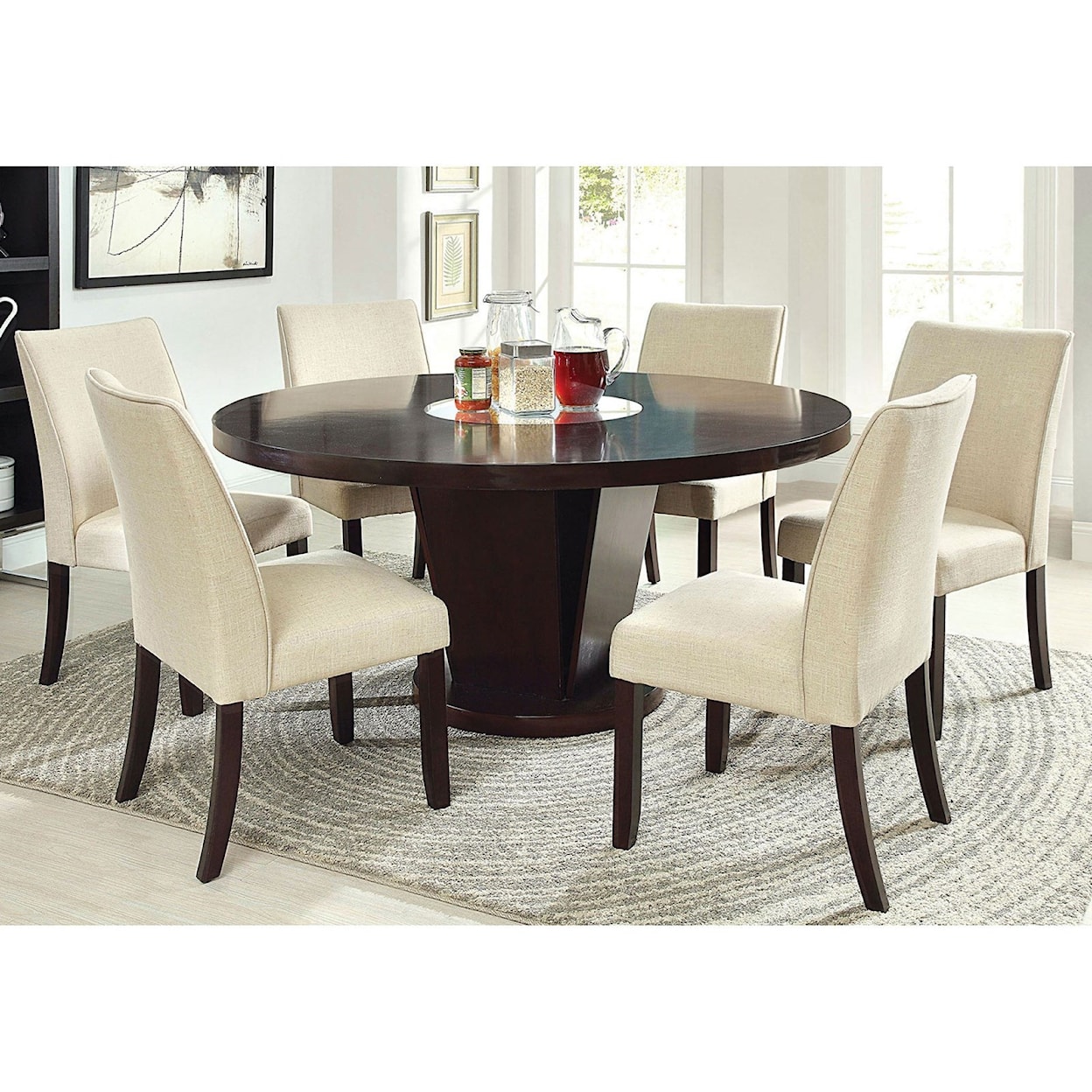 Furniture of America Cimma Round Dining Table