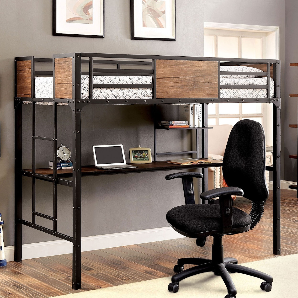 Furniture of America Clapton Twin Bed w/ Workstation