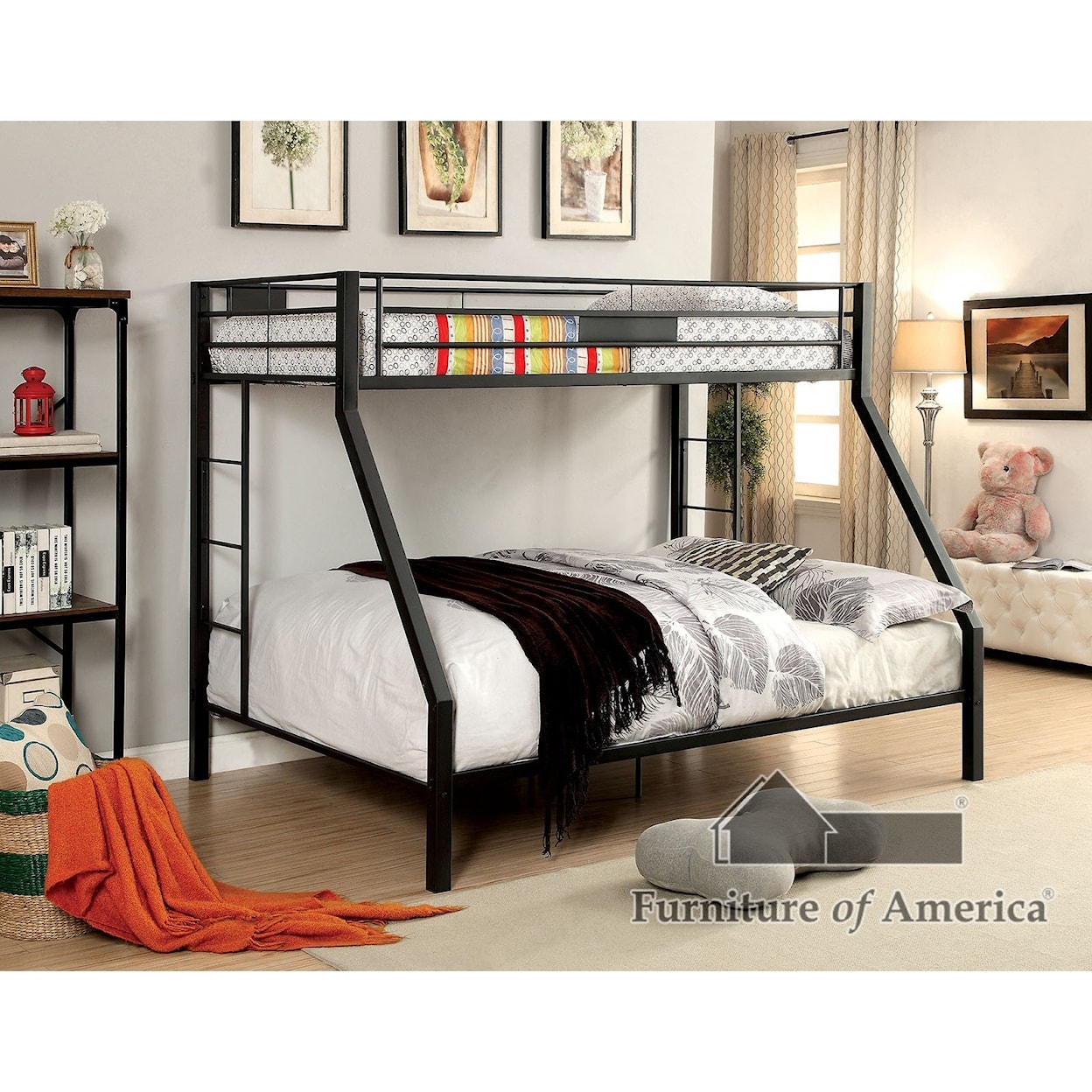 Furniture of America Claren Twin-over-Queen Bunk Bed
