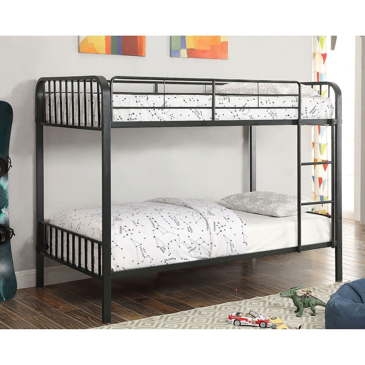 Furniture of America - FOA Clement Metal Twin/Twin Bunk Bed