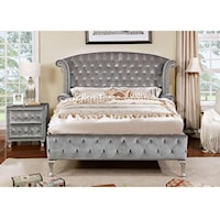 Transitional Style Wingback Design Bed