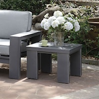 Aluminum End Table in Gray