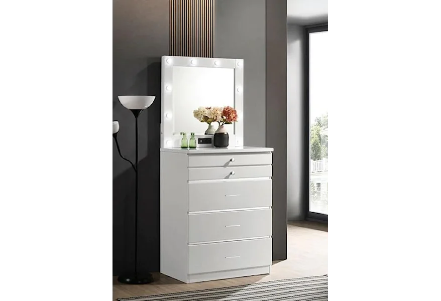 DESTINEE Chest with Vanity Mirror by Furniture of America - FOA at Del Sol Furniture