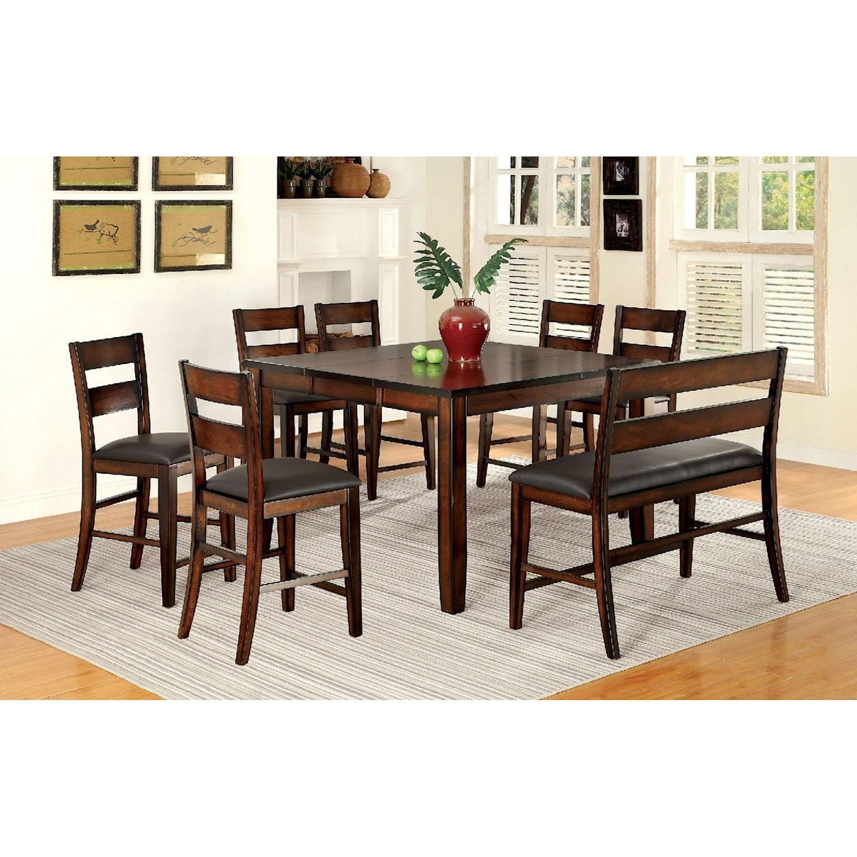 Furniture of America - FOA Dickinson Counter Height Dining Set