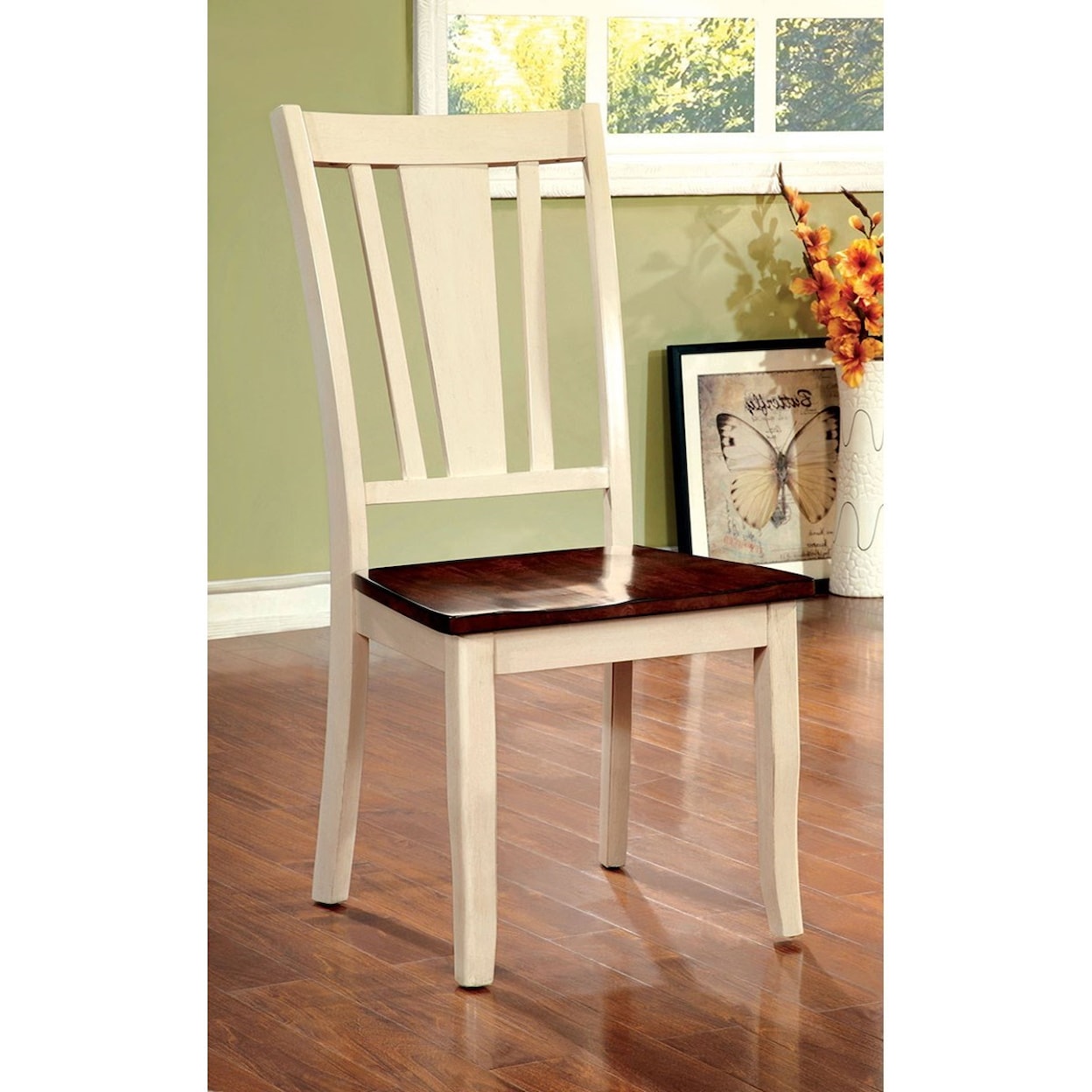 Furniture of America Dover II Round Table w/ Drop Leaf