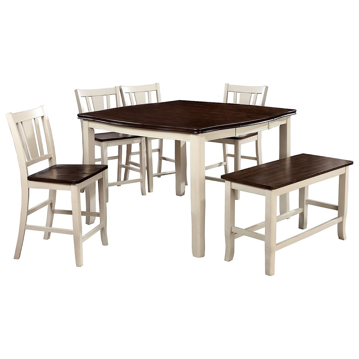 Furniture of America - FOA Dover II Round Table w/ Drop Leaf