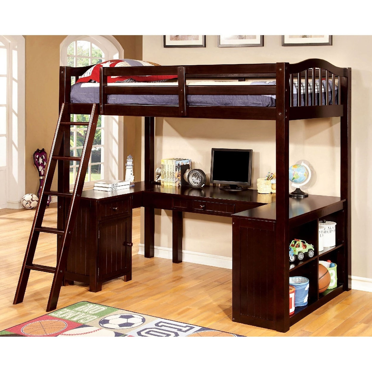 Furniture of America - FOA Dutton Twin Loft Bed w/ Workstation