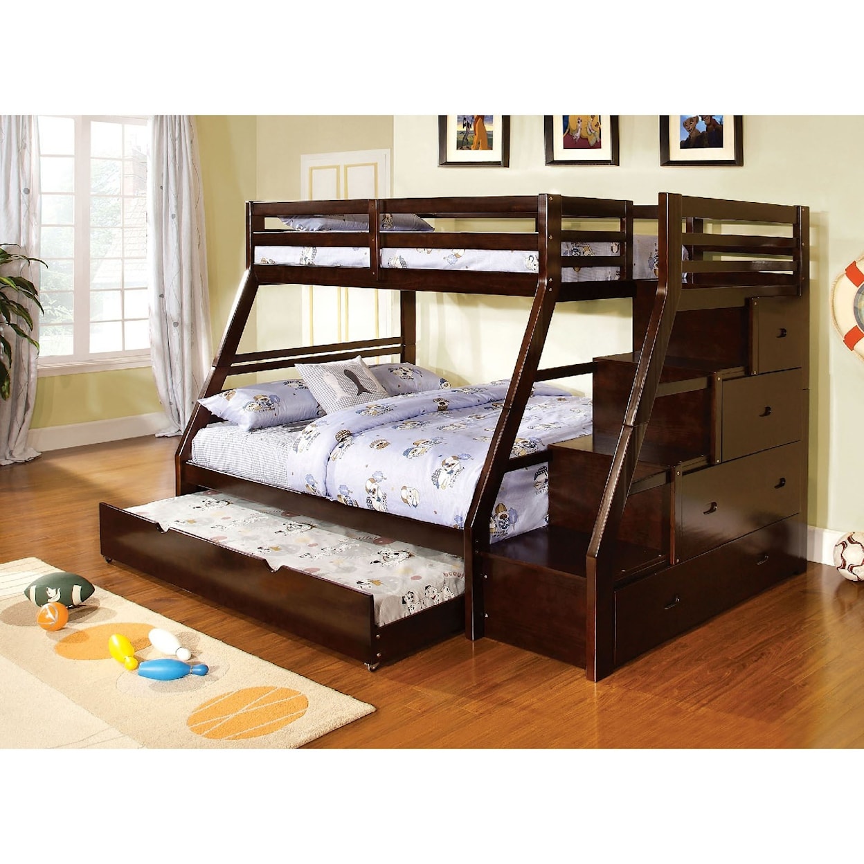Furniture of America - FOA Ellington Twin/Full Bunk Bed