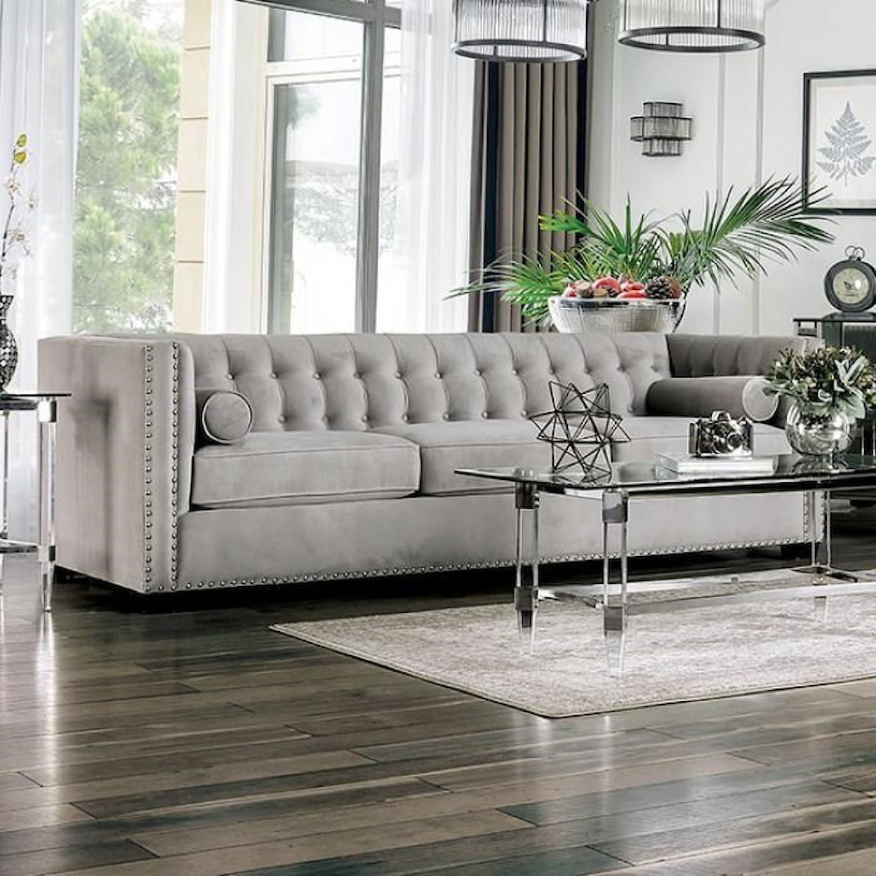 Furniture of America ELLIOT Upholstered Sofa