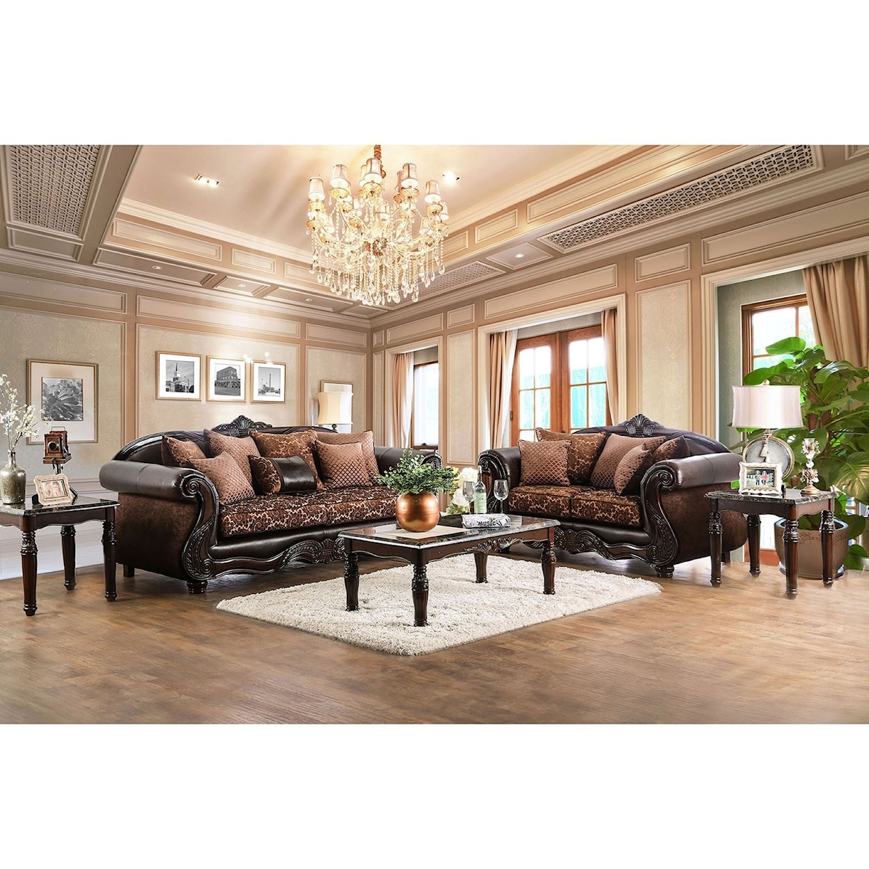 Furniture of America Elpis Sofa and Love Seat