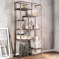 Contemporary Metal and Wood Bookshelf