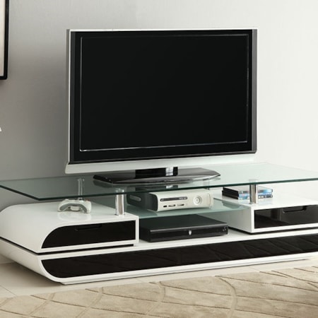 63" Glass Top TV Console