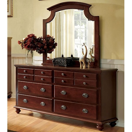 Dresser and Mirror Set