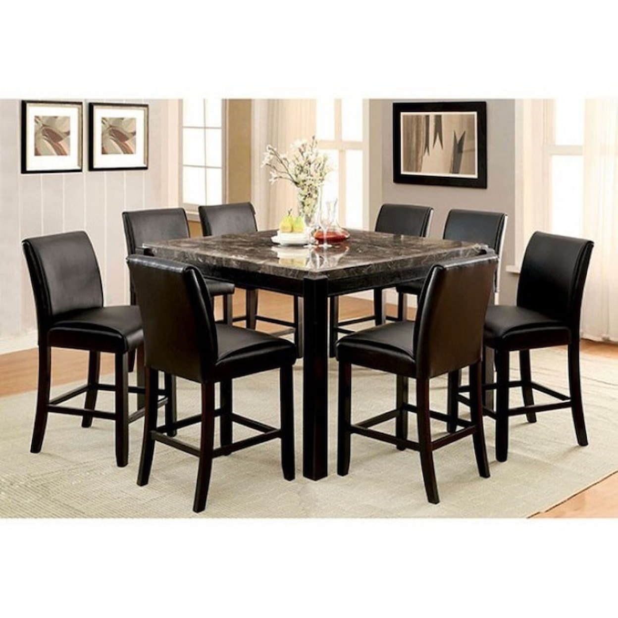 FUSA Grandstone II 9 Piece Dining Set