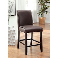 Contemporary Pack of 2 Counter Height Upholstered Leatherette Side Chairs