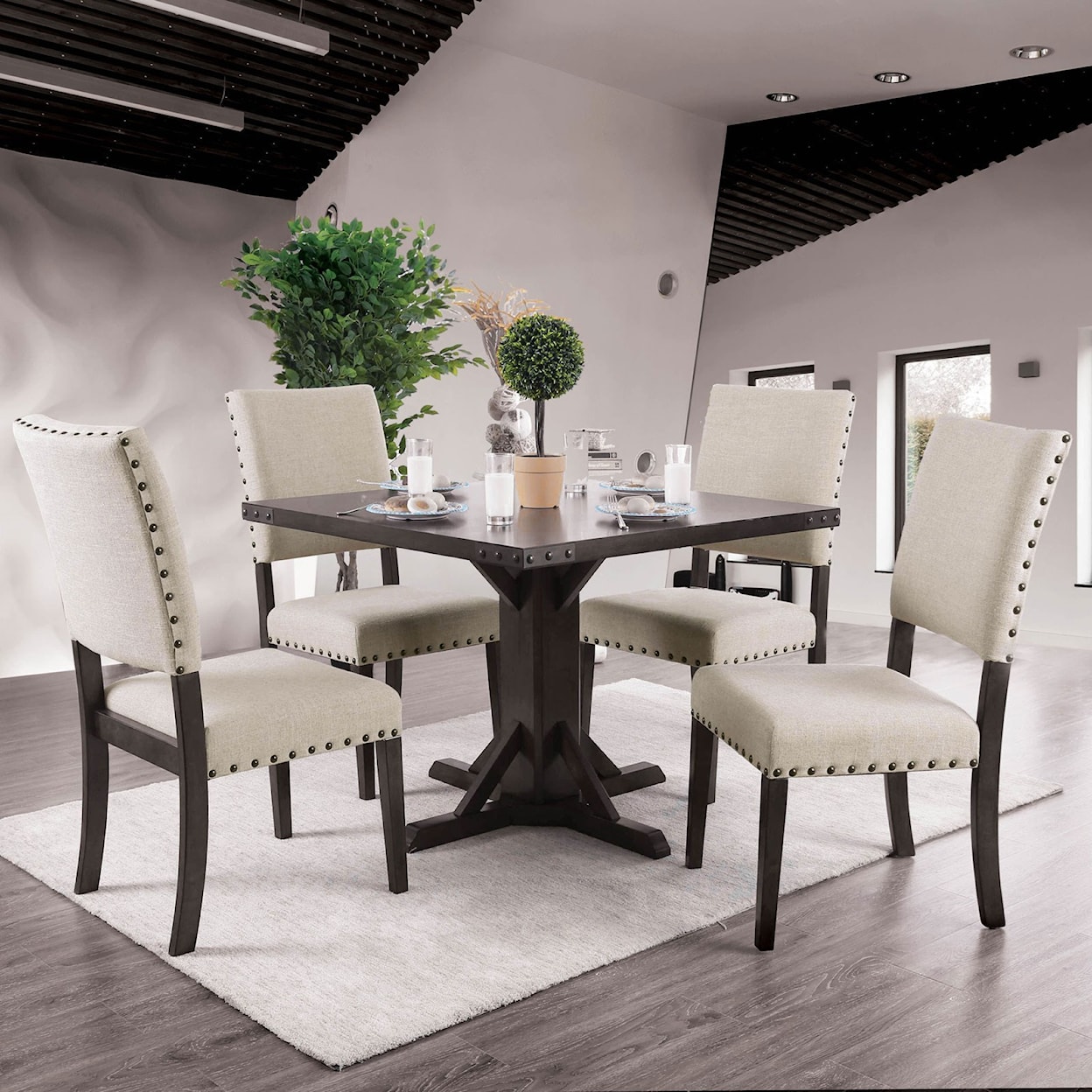 Furniture of America Glenbrook Table + 4 Chairs