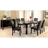 Contemporary 7 Piece Dining Set with Marble Table Top