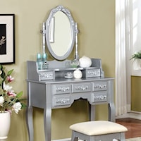 Traditional Vanity and Stool Set