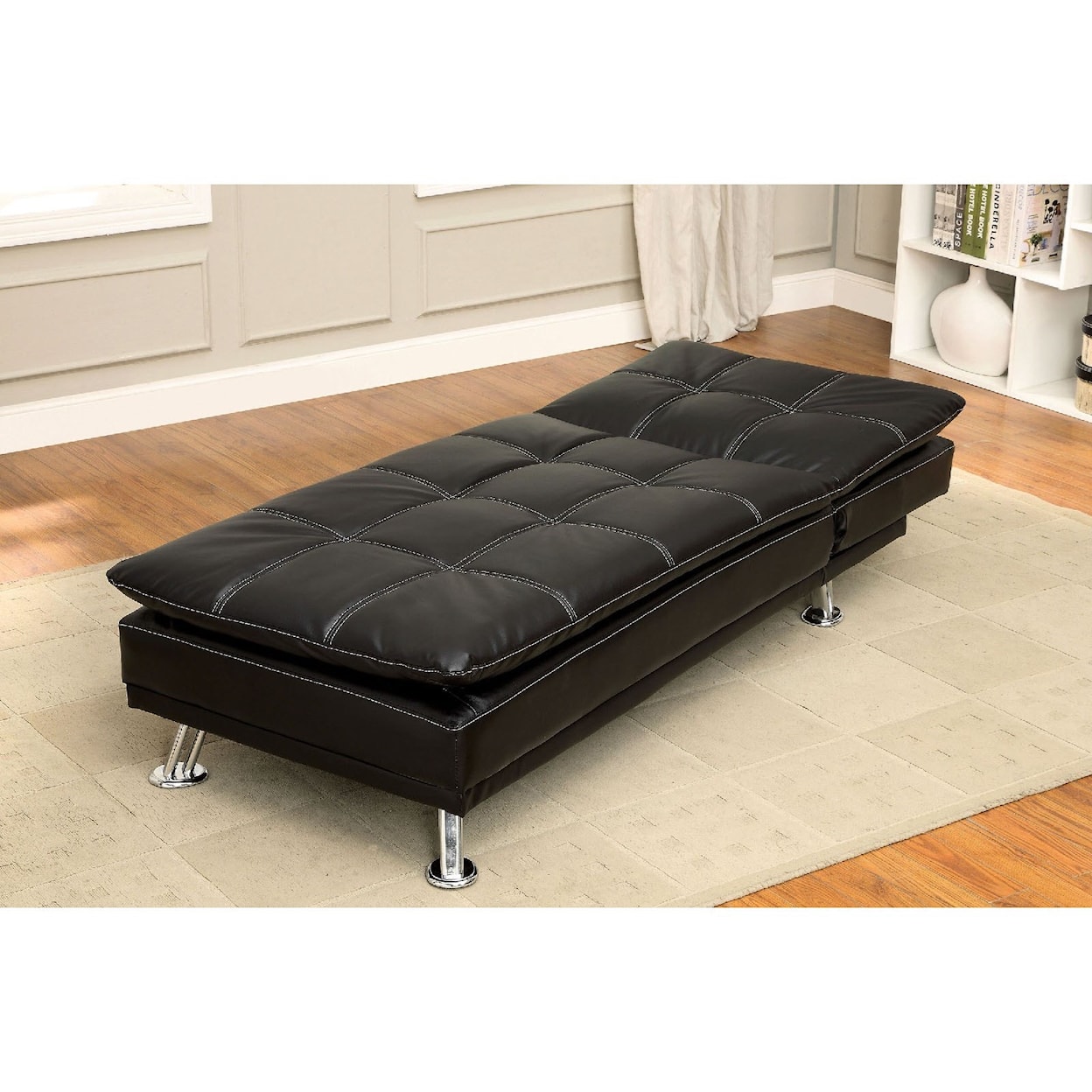 Furniture of America Hauser II HOWSER BLACK ADJUSTABLE CHAISE |