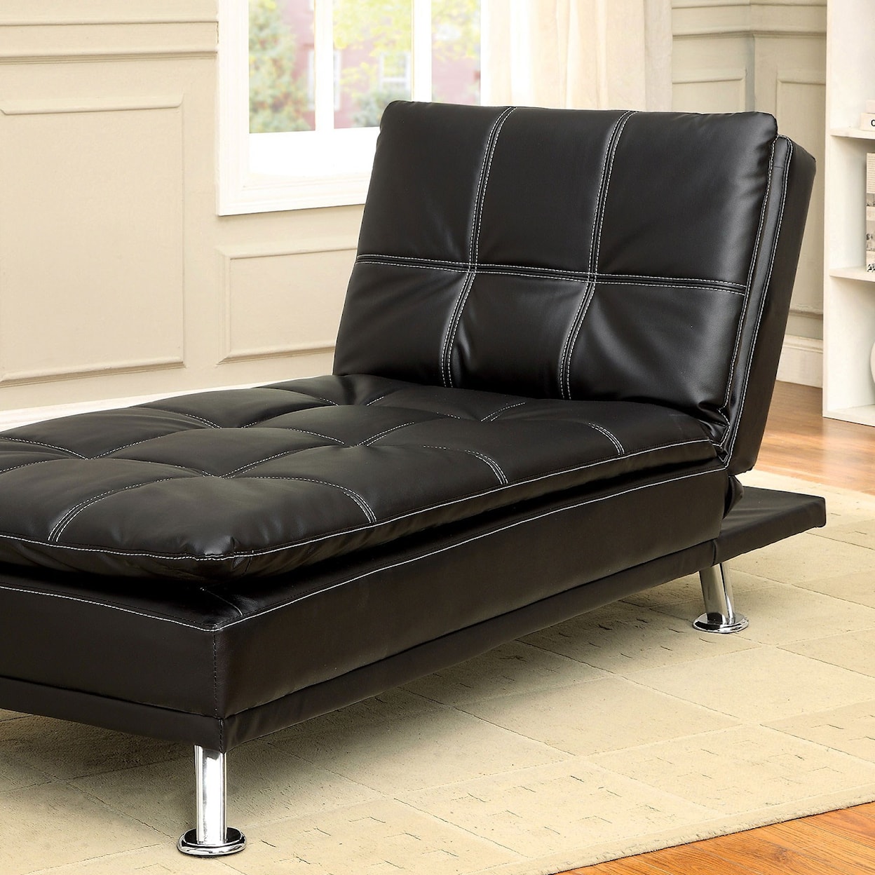 Furniture of America Hauser II HOWSER BLACK ADJUSTABLE CHAISE |