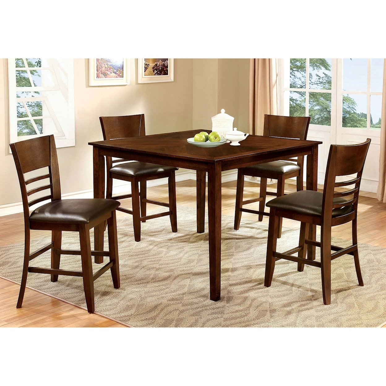 Furniture of America - FOA Hillsview Counter Height Table Set