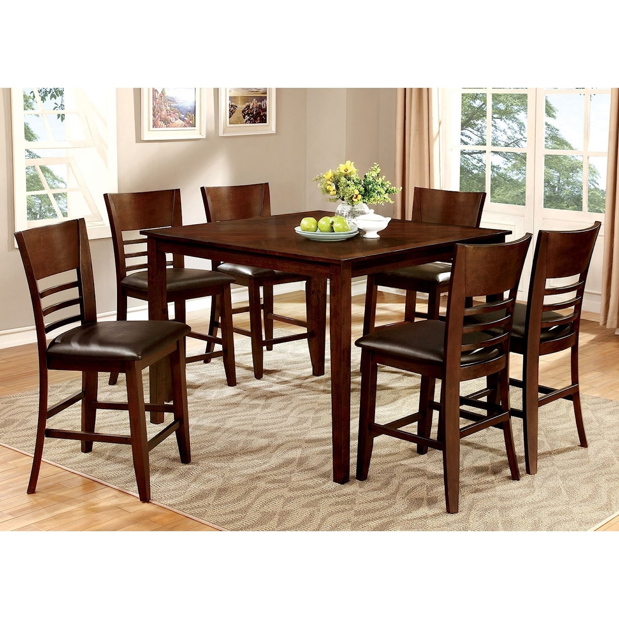 Furniture of America Hillsview Counter Height Dining
