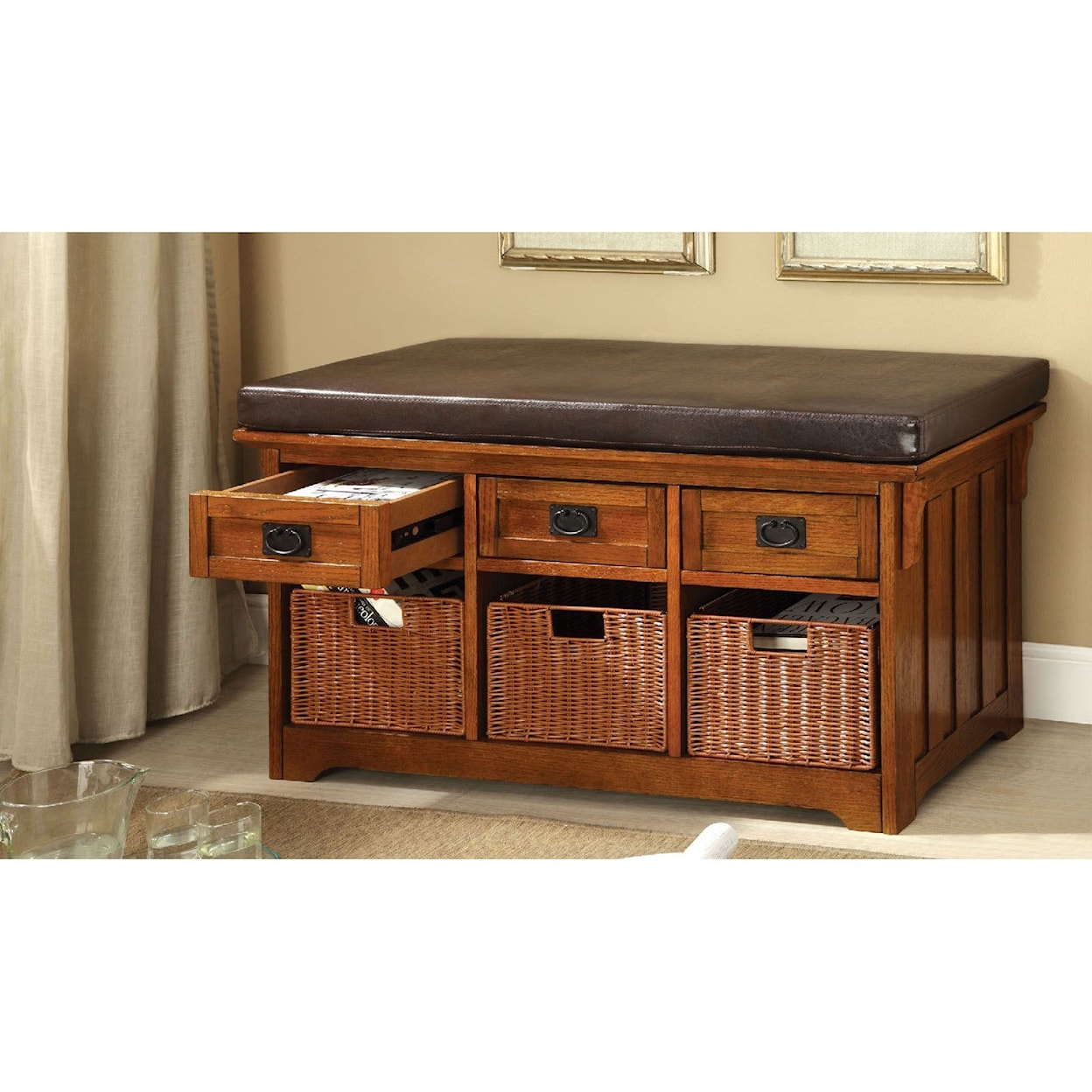 Furniture of America Hobart Storage Bench