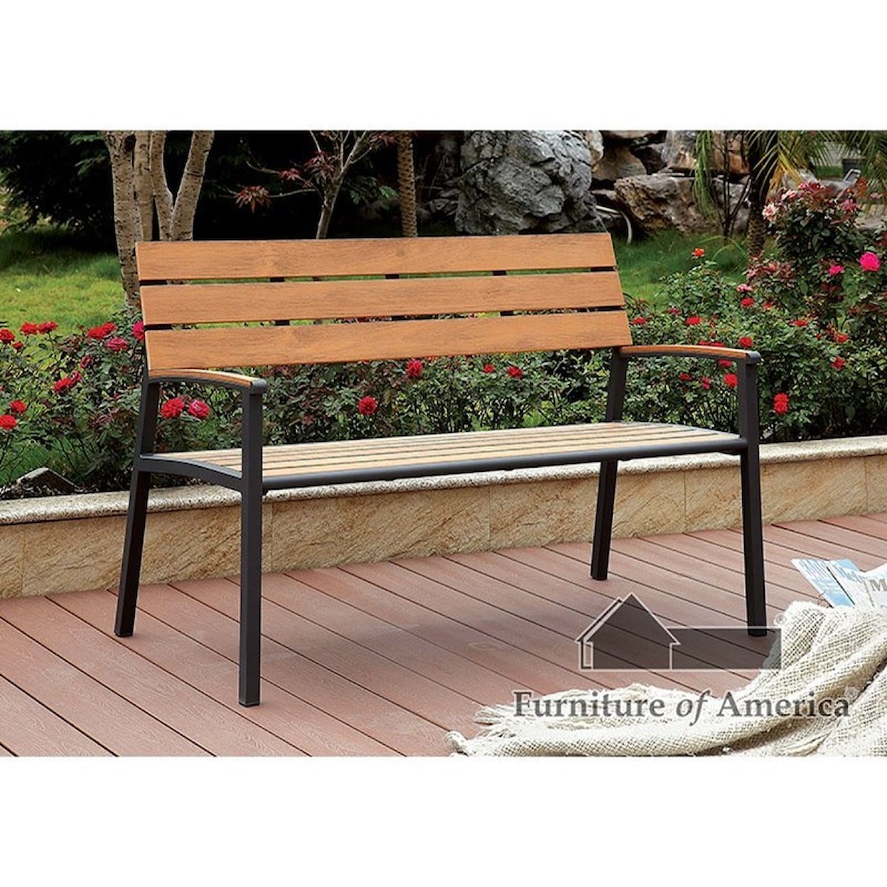 Furniture of America Isha Outdoor Bench