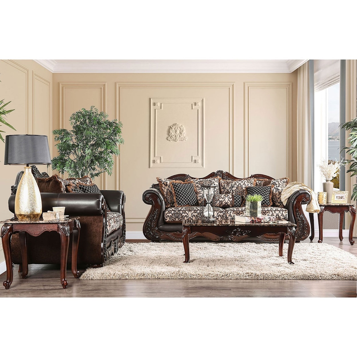 Furniture of America Jamael Sofa and Love Seat